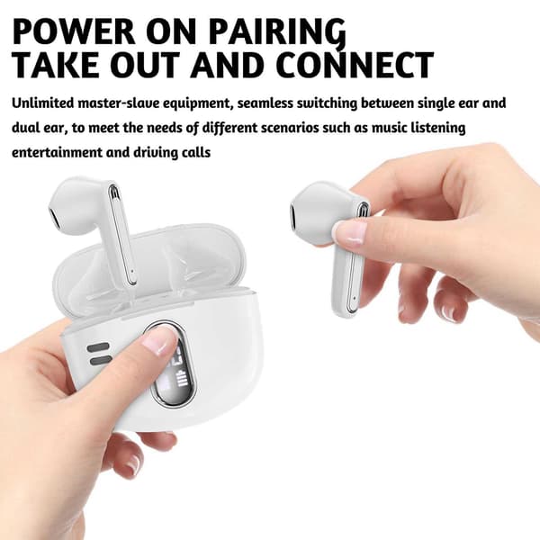 Trådløst Bluetooth-headset med intelligent støjreduktion og LED-display