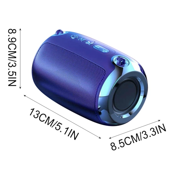 Moxiba bärbar Bluetooth-högtalare, trådlös, bärbar högtalare, stereo, utomhushögtalare med Bluetooth 5.0 (blå)