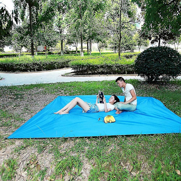 Pxcl Camping Tält Tarp, Vattentät Camping Regnfluga Tarp Utomhus UV-skydd Skydd Fotspår För Utomhus Camping Ryggsäck Vandring Hängmatta (blå)