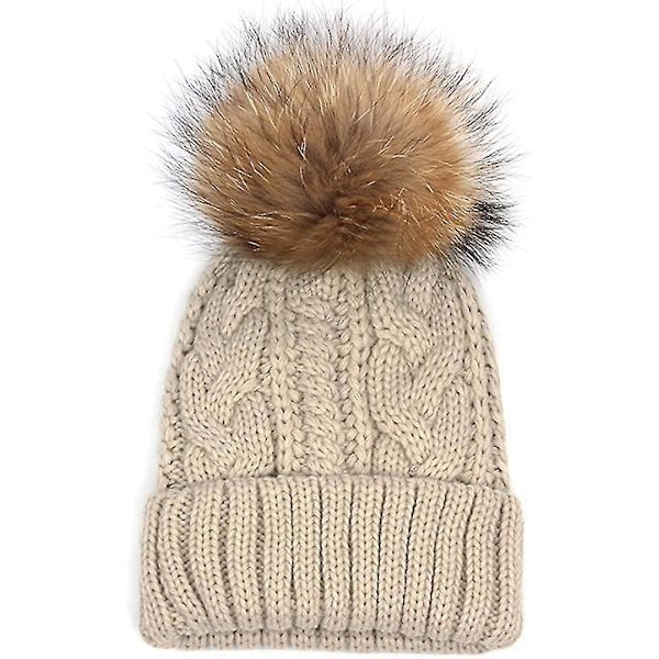 Handel Barn Förälder-barn Set Höst Och Vinter Boll Twist Stickad Mössa Mode Varm Ull Mössa（barn）