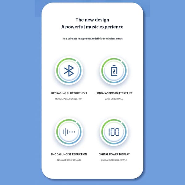 M25 Bluetooth-headset, binaural digital display med transparent laddningsfack, brusreducerande trådlöst headset C447
