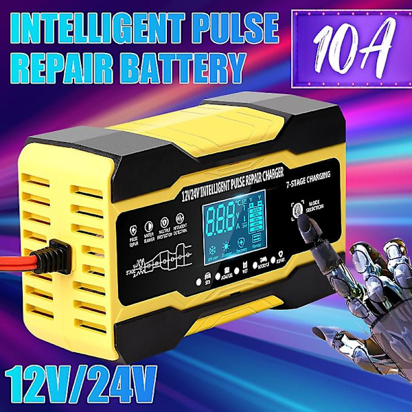 Lcd-skærm Batterioplader Intelligent Puls Reparation Batterioplader Batterioplader Blybatterioplader Syrebatterioplader Puls Reparation Gul