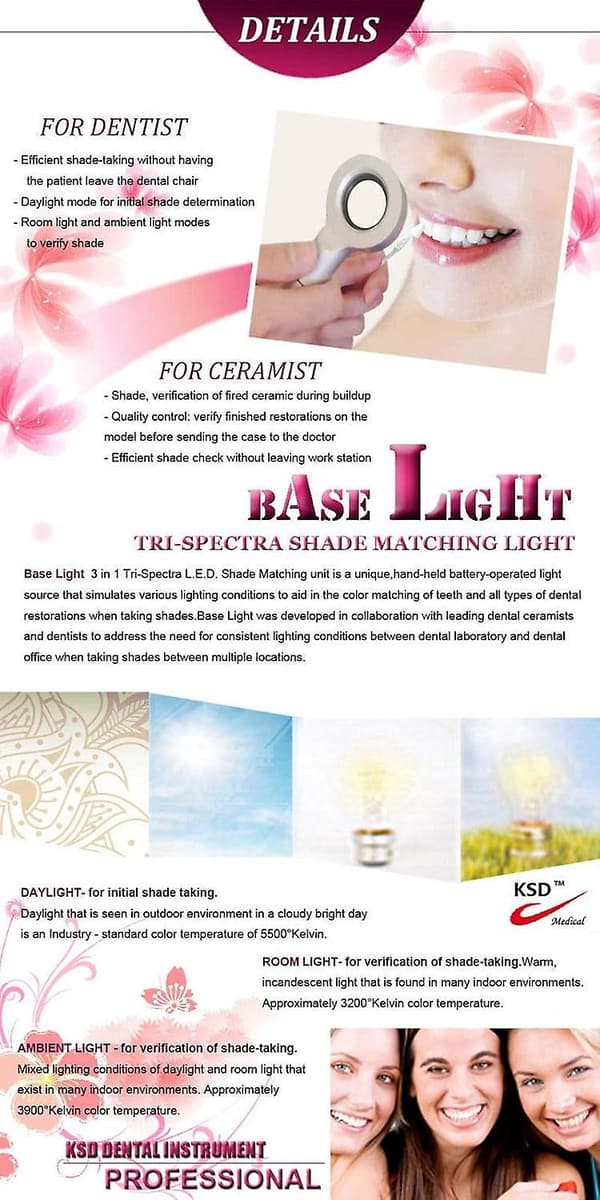 Dental Base Light Tri-Spectra Shade Matches kolorimetriske tannlamper