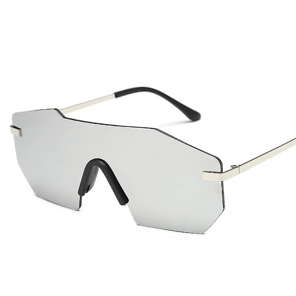 Oversized speilrefleks rammeløse linser ett stykke solbriller for kvinner Menxq-sg242