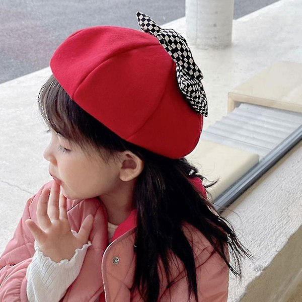 Jente Vinter Beret Lue Beret Lue Bowknot Dekorert（Stil6）