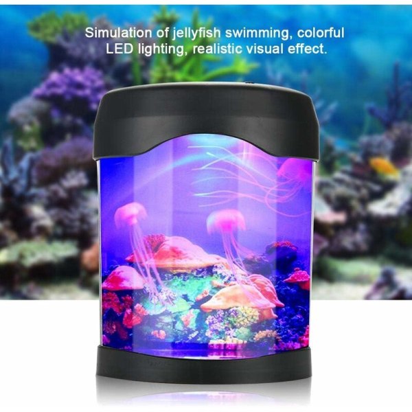 Zerodis Mini Aquarium Light USB Aquarium Mood Light Kannettava minipöytäakvaariolamppu värinvaihtajalla kodin sisustukseen