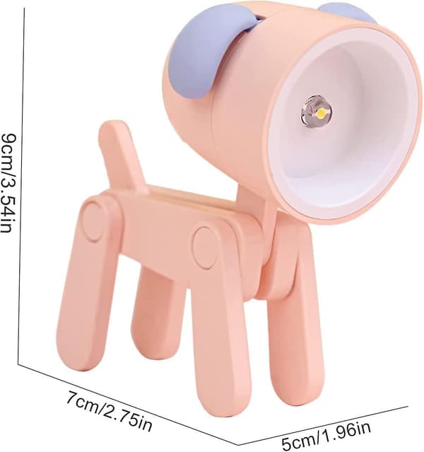 Mini valpebordlampe - LED-skrivebordslampe - søtt nattlys - 2-pakning