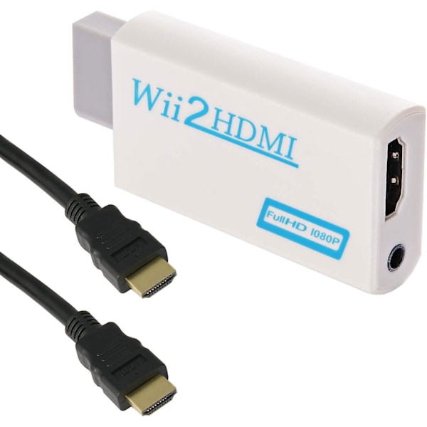 Wii til HDMI-adapter Wii til HDMI-konverter Full HD 1080P videokonverteradapter med lyd 3,5 mm jackutgang