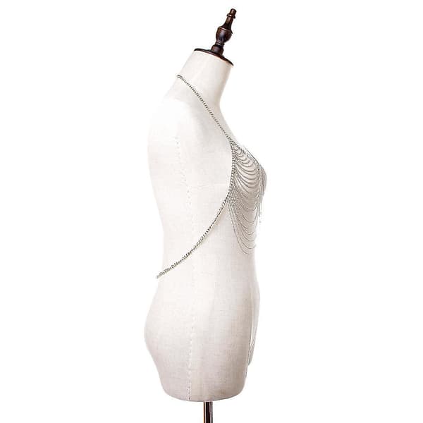 Dam Retro Mode Silver BH Kropp Halsband Kedja Bikini Magkedja