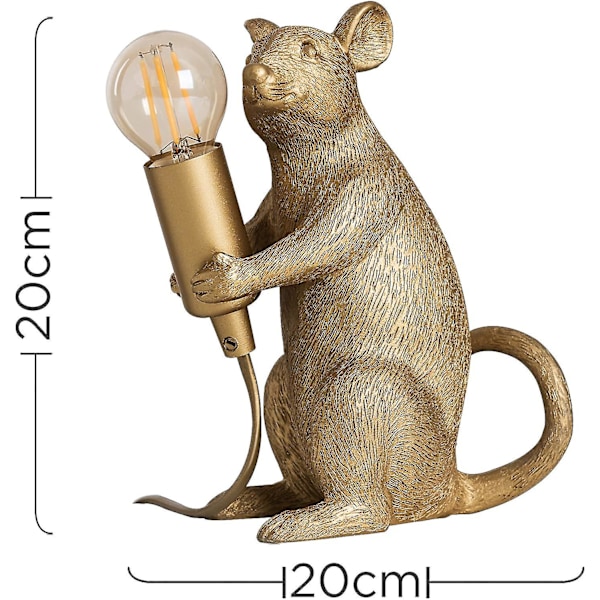 Moderne metallisk guldmalet rotte design bordlampe dyremuslampe bordlampe til stue spisestue soveværelse Shine Electronics