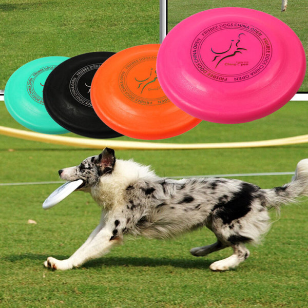Hundefrisbee Frisbee laget av gummi intelligensleketøy naturgummi Ø 23cm vannleketøy svømmeleke for små og mellomstore hunder, svart