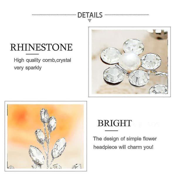 Blomster Krystal Brud Bryllup Hårkam Hår Tilbehør Med Perle Brude Side Kamme