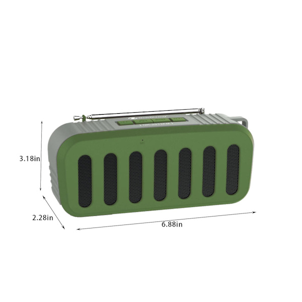 Rea Bluetooth-högtalare Radio Trådlös Utomhus Sport Bärbar Stereo（Fri Storlek，Grön）