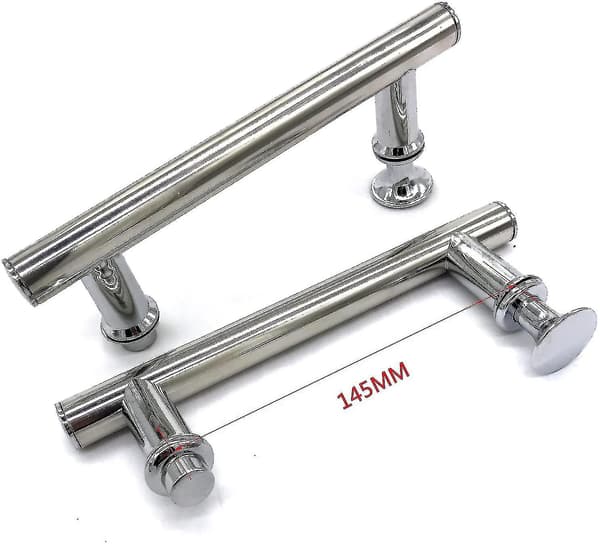 2 stk. 145 mm (14,5 cm) krom ABS dusjdørhåndtak, hull til hull