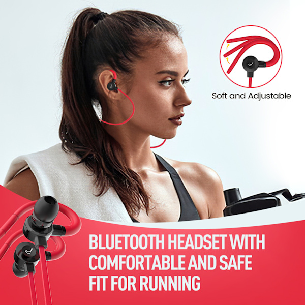 X1 Bluetooth-øretelefon Trådløse hovedtelefoner Halsbåndsøretelefon Ørekrog Øretelefon Sportsheadset Med mikrofon Vandtæt Bas Stereo Musik Øretelefon