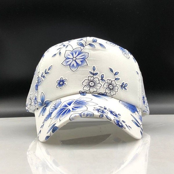 Enkel dam basebollkeps måleri broderi blomma flickor snapback hattar kvinna kvinnlig keps mesh sommar fiske solhatt（1）