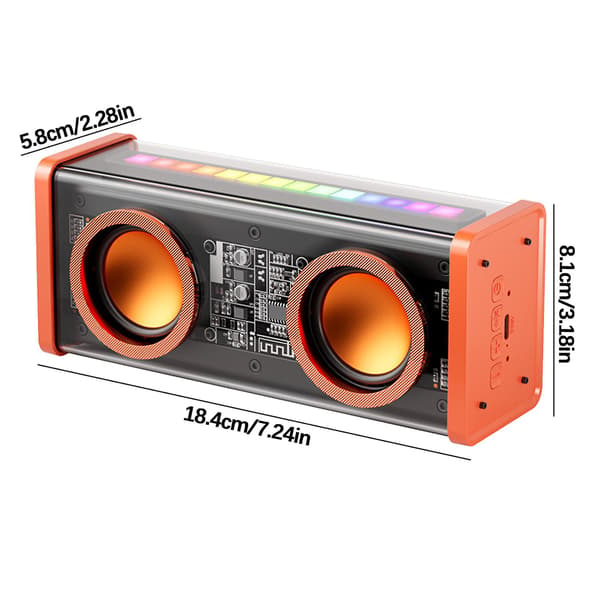 Läpinäkyvä Mecha Dual Speaker Langaton Bluetooth-ääni (Vapaa koko, Monivärinen)