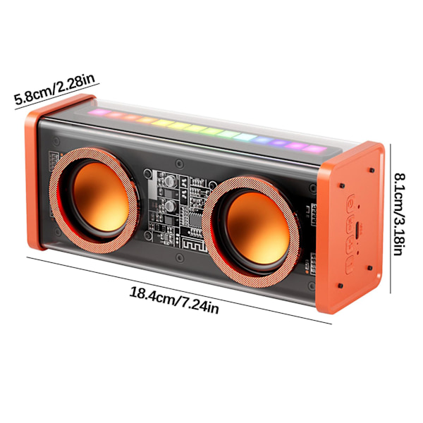 Transparent Mecha Dual Speaker Trådløs Bluetooth-lyd, Blendende modus Liten stål bass membran Bluetooth-lyd