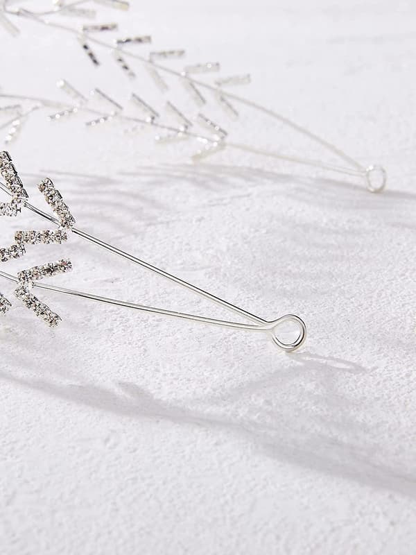 Brudehodeplagg med rhinstein til bryllup, sølvtiara til brud, hårsmykker, hårtilbehør for kvinner og jenter---Rhinestone Leaf, WZ-473R