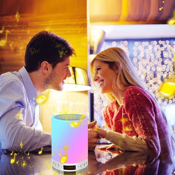 Senglampe med Bluetooth-højttaler, USB-berøringsstyret nattelys RGB-farveskift