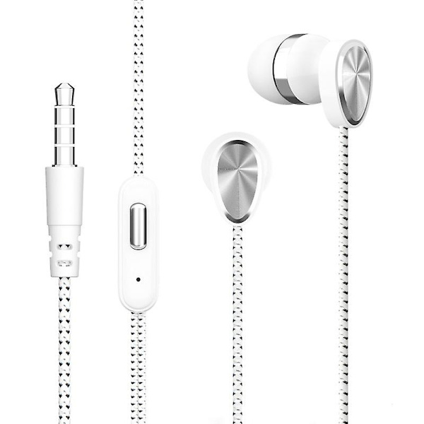 9d Stereo Hifi-øretelefoner 3,5 mm flettet kablet headset sport løpehodetelefoner med mikrofon for telefoner datamaskiner nettbrett Mp3