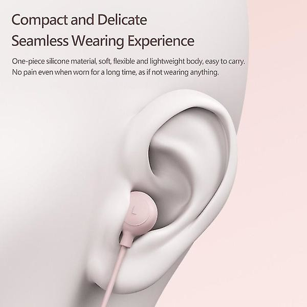 3,5 mm/typ-c trådbundna hörlurar, sömn Hifi-headset, bas Stereo brusreducerande hörlurar med mikrofon rosa