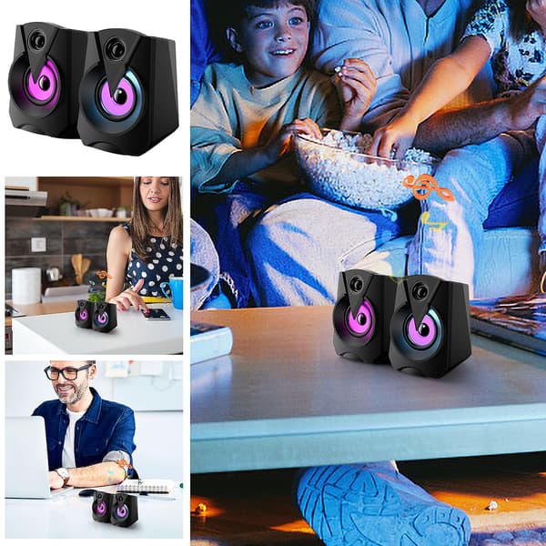 Udsalg Lysende Led Desktop Computer Audio Mini Laptop Parret Højttaler Multimedie Audio