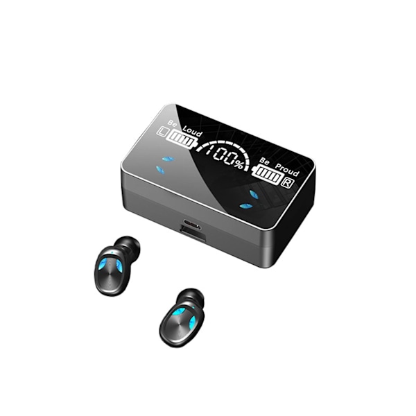 Trådlösa öronsnäckor True Wireless Bluetooth 5.1 hörlurar med trådlös laddning svett med djup bas