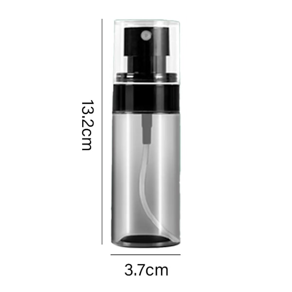 Sprayflaskor, Transparenta Tomma Fina Dimma Plast Mini Reseflaska Set Små Påfyllningsbara Vätskebehållare (Genomskinlig Svart, 80ml)