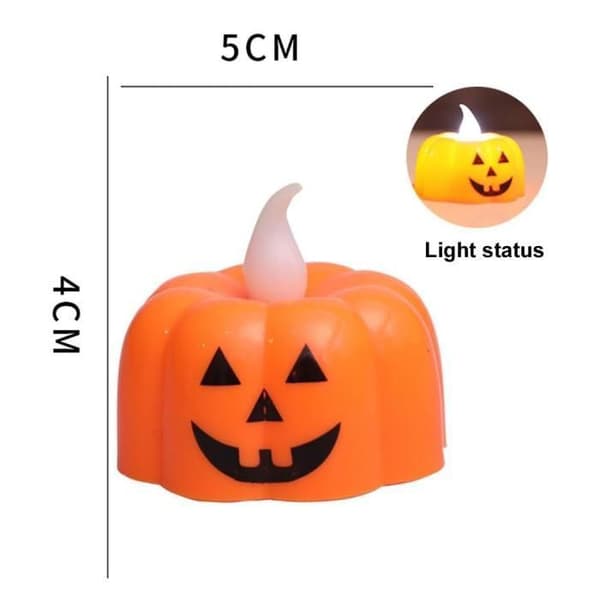 12-delt græskar Halloween-lys sæt, LED græskar lanterne, lysende græskar lanterne, festdekorationslanterne hvid XXS