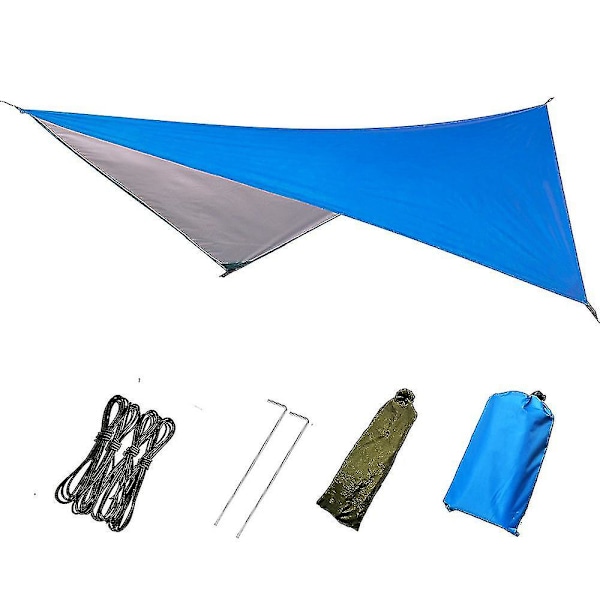 Camping Tält Tarp, Vattentät Camping Regnfluga Tarp Utomhus Uv-skydd Skydd Fotspår För Utomhus Camping Ryggsäck Vandring Hängmatta (blå)