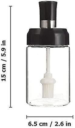 Kryddbehållare 3-pack Glas Kryddburkar Transparent Behållare Förseglad Låda Lock Med Borste Sked Honungspåse Kökflaskor