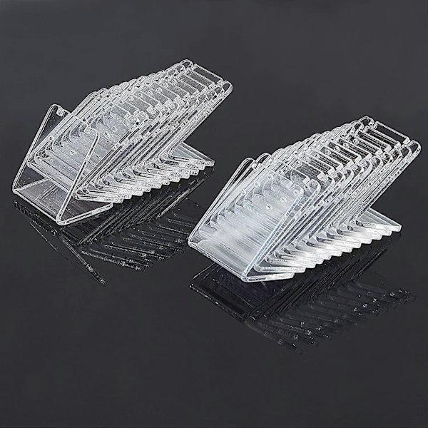 24 Pack 48 Hål Örhängehållare L-Form Smyckesvisningar Marknadsföring Akryl Halsband Stativ Hållare för Halsband Smycken Hängande Sned Bakre Display (1