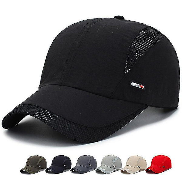 Miesten hattu ulkoiluun, rento, nopeasti kuivuva lippalakki, miesten baseball-lippalakki, kesäverkko, hengittävä lippalakki (useita saatavilla) (tummanharmaa)