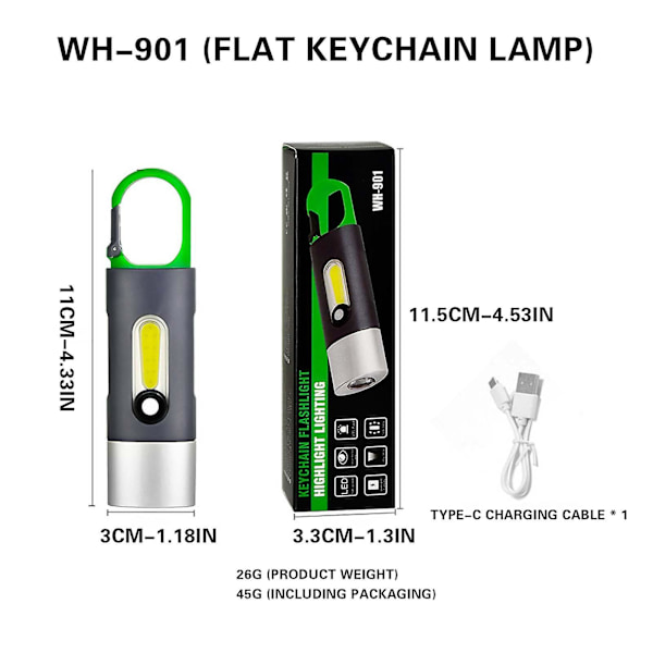 Ficklampa Led ficklampa stark ficklampa, Led tältlampa, utomhus multifunktionell campingbelysning ficklampa（G）