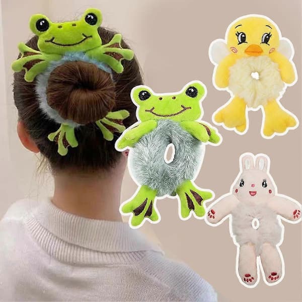 Mjuk hårscrunchie med skonsamt elastiskt grepp – Rolig festdetalj för söt vardagsstyling Green