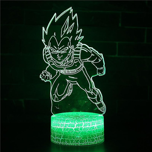 3D Touch-lampe nattlys barn 7 farger med fjernkontroll - Dragon Ball barnas gave