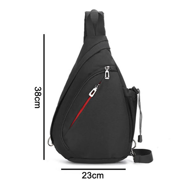 Crossbody Sling Ryggsäck Sling Väska Resa Vandring Bröstväska Dagryggsäck, Svart