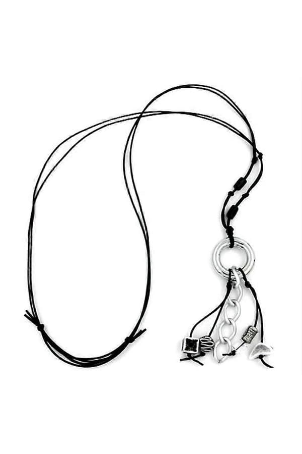 Halsband Grå-svarta Pärlor 90cm - Gl02759