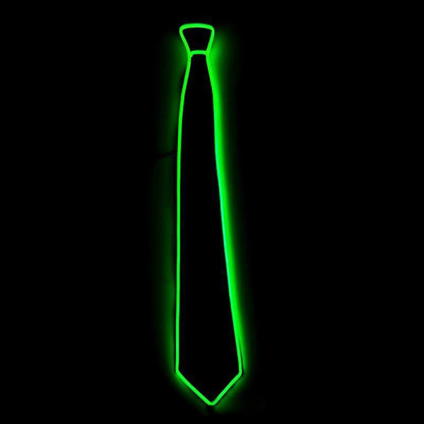 (Grön) LED självlysande slips självlysande slips neonljus Led slips Led lysande slips cool och ny slips lämplig för fest