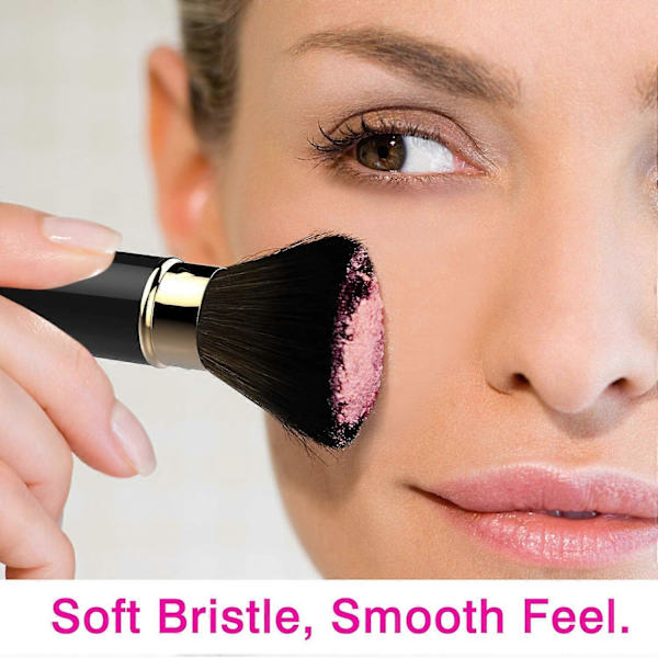 Rougeborste Makeup, Professionell Puderborste, Inbyggd Kabukiborste för Resor, Rouge Bronzer, Konturering Blandning, Polering, Puderfoundation
