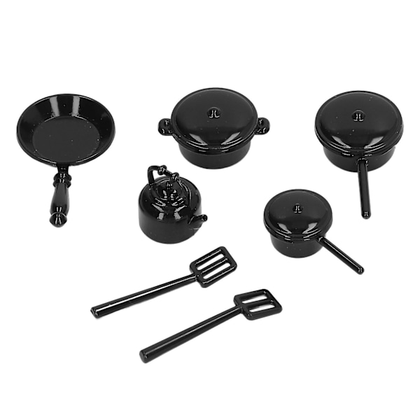 Nukkekodin miniatyyrikattilat ja -pannut 1/12 Nukkekodin keittiöastiat kansilla Haarukat Vesi pullo Nukkekodin tarvikkeet