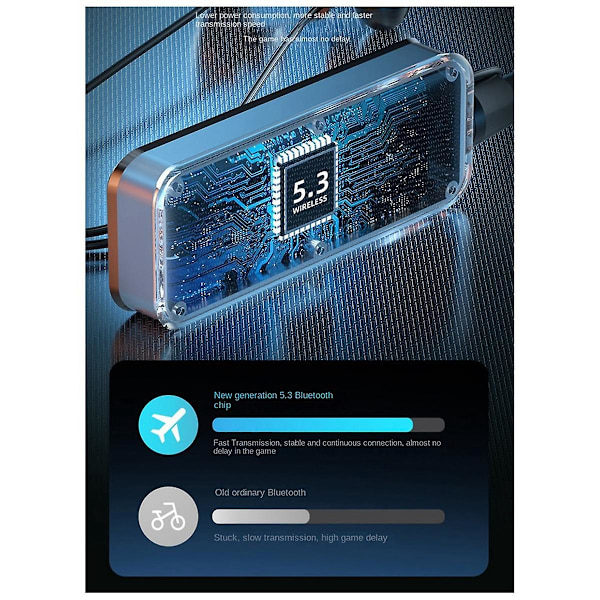 5.3 Hängande nackband trådlöst Bluetooth-headset löpning sport spel headset super lång standby brusreducering（Svart）