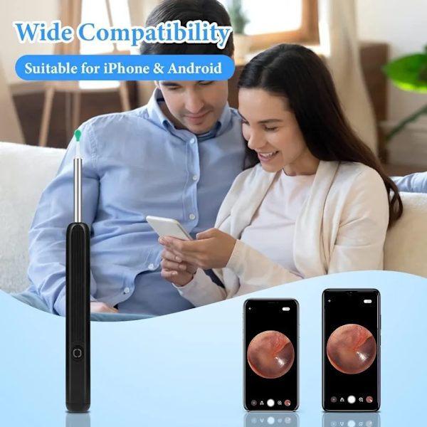 Ørerenser Ørevoksfjerner Otoskop Wifi Ørerenser Kamera, IP67,6 LED
