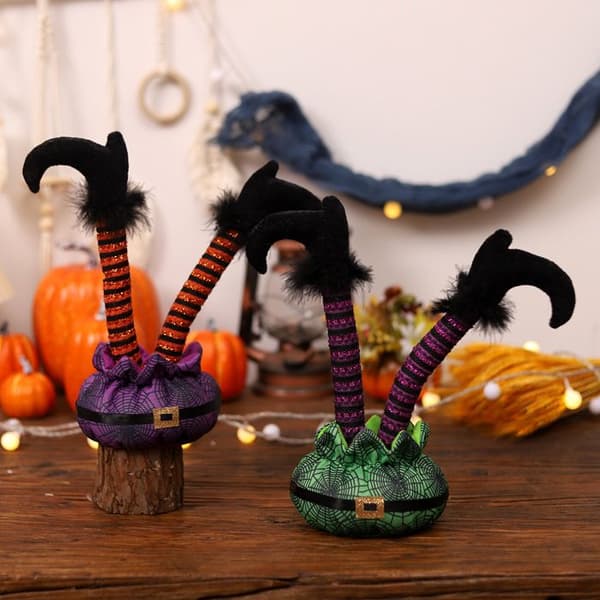Halloween-dekorasjon - Hekseben - 2 deler - Grønn - Utendørs/Innendørs