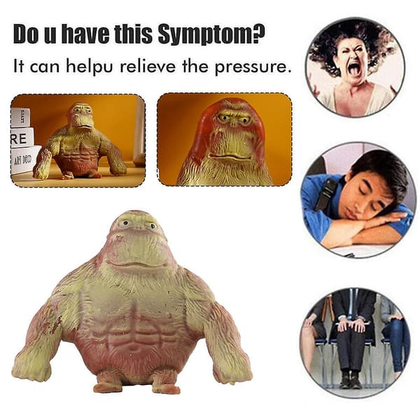 Elastinen Gorilla Decompression -lelu, Decompression Simulation, Herkkä lelu, Fidget, Luova uutuus, Syntymäpäivälahja（Kuten kuvassa）