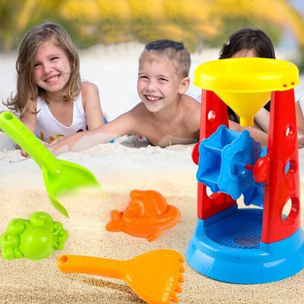 5-delad strandleksakssandset sandlek sandlådeleksak sommar utomhusleksak