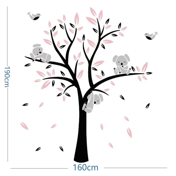 Koala-veggklistremerker 3 Koalaer Grener Klistremerker Veggklistremerker Selvklebende Barnerom Babyrom De