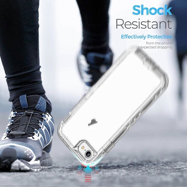 Fodral Kompatibelt med iPhone 7 Plus, Kompatibelt med iPhone 8 Plus, Robust Stötsäkert Anti-Fall Transparent Skal Kristallklart -