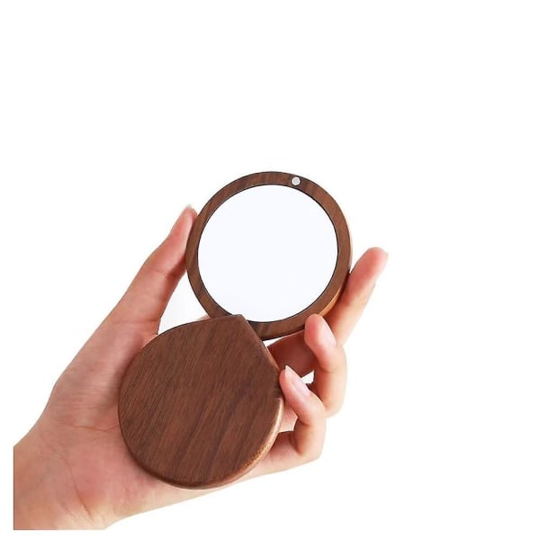 Handväska liten fickspegel i trä, sminkspegel för kvinnor